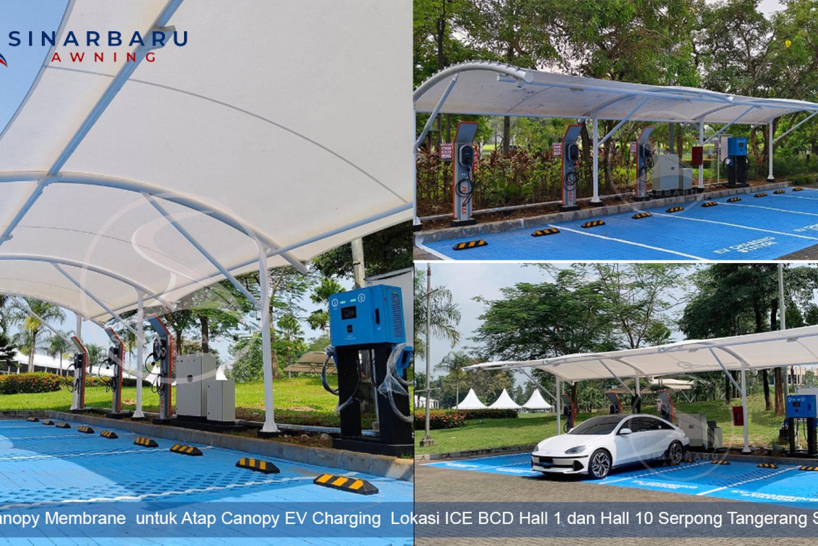 Inspirasi kanopi membrane premium untuk area komersial